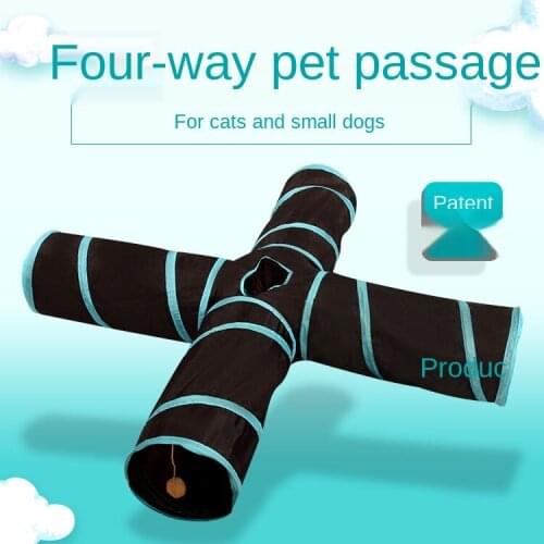 Funny Pet Cats Kitten Tunnel Toys Easy Store Polyester Fibre Cats Channel Tunnel Pet Training Tools for Dog Cats