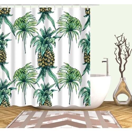Waterproof Cactus Plants Custom Bath Curtain For Bathroom Green Leaf 3D Shower Curtain Large 180x200cm bathroom curtain cortina