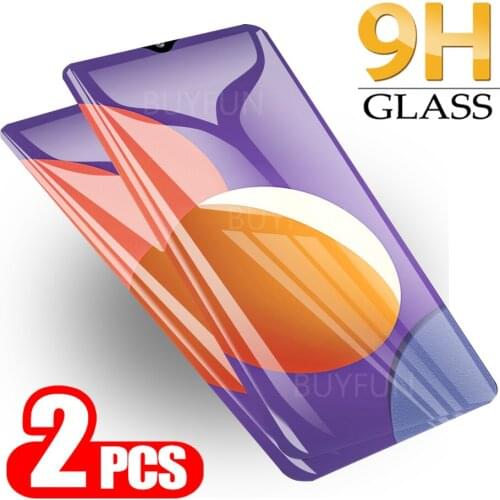 For Samsung M12 A12 Glass 2PCS Screen Glass Screen Protector On For samsung m12 a12 Transparent Protective Tempered Glass 9H