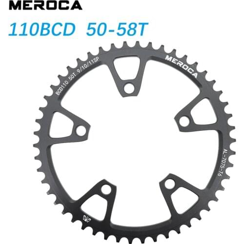 Meroca Chainring Round 110BCD force red rival s350 s900 50 52 54 56 58t Tooth Road Bike for sram cx gravel quarq 5 arms 110 bcd