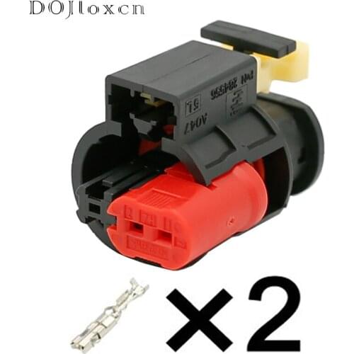 1 Set 2 Pin 1.0 MM Waterproof Sensor VVT Wiring Plugs Auto Cam Into The Exhaust Solenoid Valve Harness Black Connector 284556-1