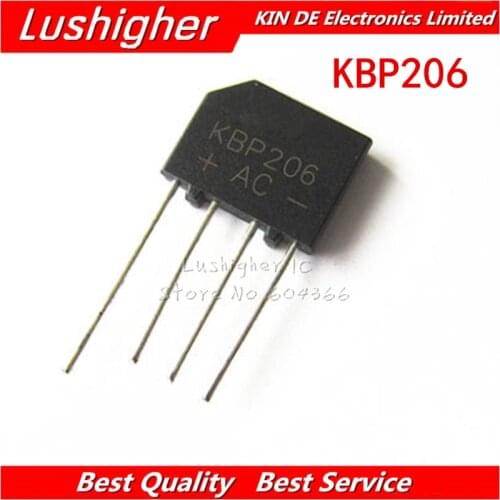 10pcs KBP206 KBP206G DIP Bridge Rectifier 2A 600V New Original