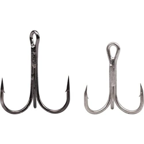 10 PCS/LOT Treble Hook Blood Slot Barbed Fishhook 6/8/10/12 Bait Iron Plate Sequined Minnow Crank Pancel Vibe