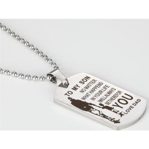 10pcs Lettering Inspirational Necklace TO MY SON NO MATTER WHAT HAPPENS IN Stainless Steel Simple Necklace Fashion Jewelry