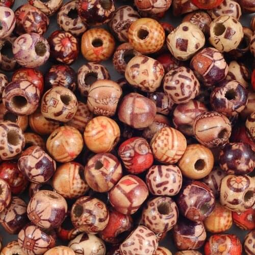 100Pcs Antique Wooden Beads for Jewelry Making Tribal Dreadlock Hair Braids Diy Spacer Beads Decoration Bracelet DIY Necklace