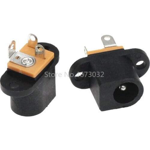 100Pcs DC017 DC Female Power Socket 5.5mm*2.1mm With Ear Screw Hole dc-017 DC Socket Adapter Connector Jack