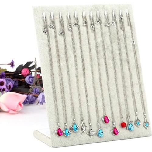 11 Hooks L Shape Bracelet Chain Necklace Jewelry Display Holder Stand Organizer