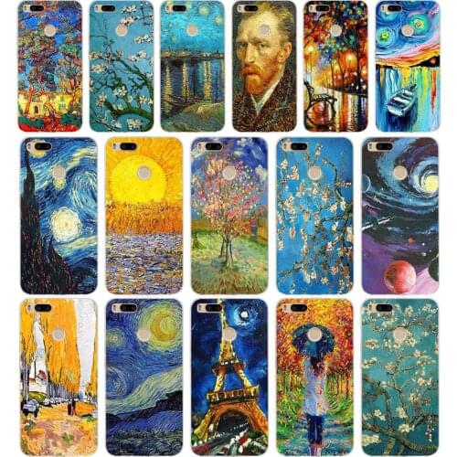 130SD Vincent Van Gogh Starry Sky Oil Painting Soft Silicone Tpu Cover phone Case for xiaomi redmi 4A 4X note 4 4x mi A1 A2 lite