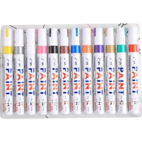 27RA 12pcs/lot colorful Waterproof pen Car Tyre Tire Metal Permanent Paint markers