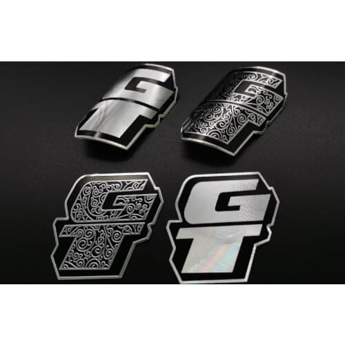2x GT vintage classic Bike Head Badge Aluminum Decals Stickers For MTB BMX Folding Bicycle Frame Cycling Accessories emblem