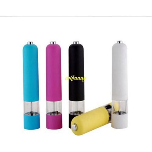 48pcs/lot Fast shipping Electric Salt Spice Pepper Herb Mills Grinder ABS Muller Mill Kitchen Seasoning Grinding cooking tools