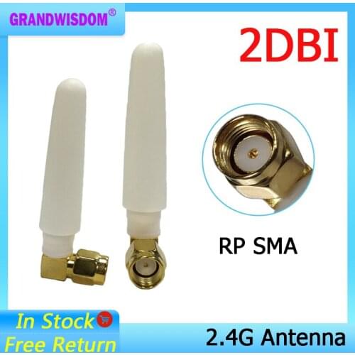 2.4 GHz WiFi Antenna 2dBi Aerial RP-SMA Male Connector 2.4ghz antena wi fi antenne For PCI Card USB Wireless Router Wifi Booster
