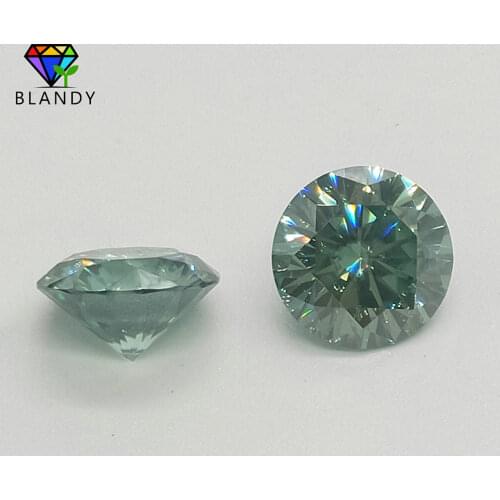 Free Shipping 3.0~11mm Green Color Moissanites Round Brilliant Cut Sic Material Loose Stone For DIY Jewelry