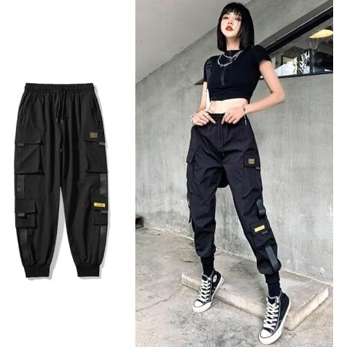 Style Sweatpants Summer Pants Korean Women Women Elastic Hip Pants Harajuku Baggy Hop Black Streetwear Trousers Autumn Waist Wom