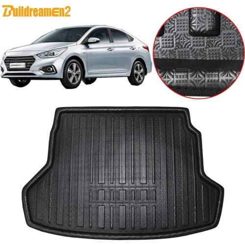 Buildreamen2 For Hyundai I25 Accent Blue Verna Solaris Sedan Car Trunk Mat Floor Tray Boot Liner Luggage Cargo Carpet 2011-2017