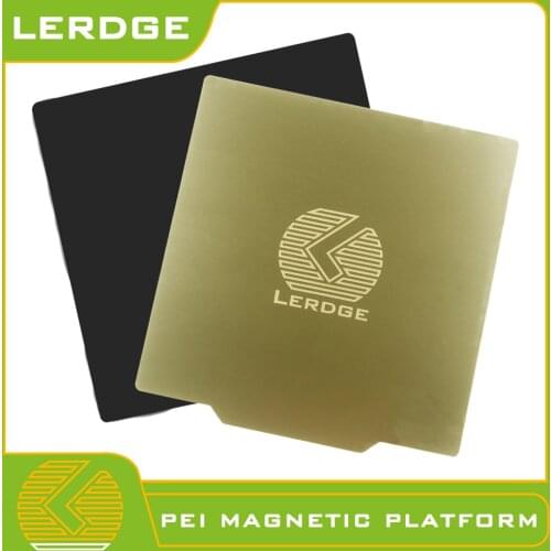 LERDGE 3D Printer Parts Removal Spring Steel Sheet Pre-Applied PEI+Magnetic for Hot Bed Sticker Aluminum Plate 220mm 310mm