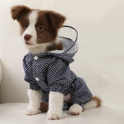 Pet Dog Raincoat Waterproof Breathable Rainwear Hoodie Jacket Apparel Clothes