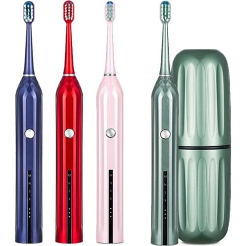 Electric Toothbrush Powerful Cleaning, Rechargeable Toothbrush with 4 Modes, 4 Brush Heads, 4 Hours Charging, Carrying Case