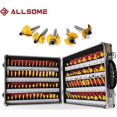 ALLSOME 100PCS 1/4 Inch Shank Tungsten Carbide Router Bit Woodworking Milling Cutter HT1192