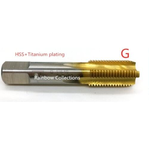 G1/16, G1/8,G1/4, G-Type Titanium-plated high-speed steel Machine taps stainless steel Hand taps Free shipping