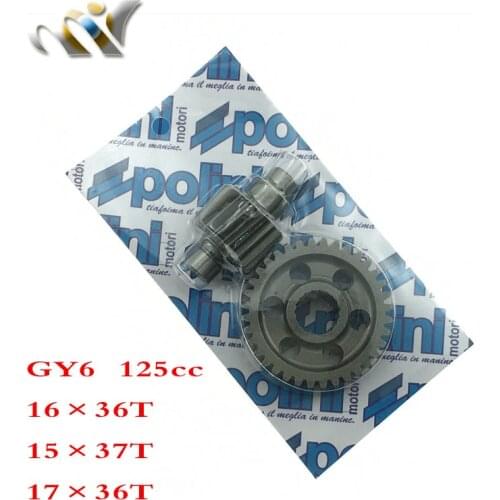15x37T 16x36T 17x36T Performance Final Drive Gear for GY6125 GY6 125 150cc 152QMI 157QMJ Scooters Engine Spare parts
