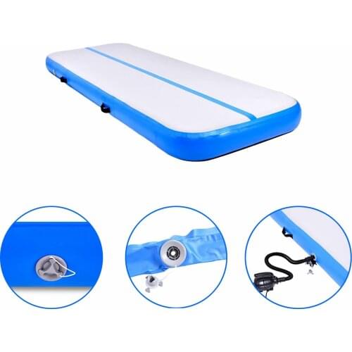 Blue Inflatable 2m/3m/4m Gymnastics Air Track Somersault Airtrack is Suitable for Home/Gym/Training/Cheerleading