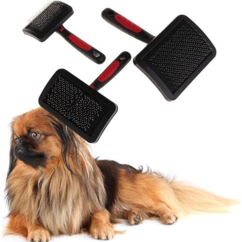 Pet Shedding Hair Grooming Dense Comb Slicker Brushes For Pet Plastic Handle Brush Airbag Stainless Steel Pin Dog Comb