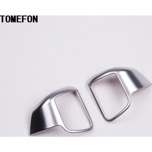 TOMEFON For Toyota Highlander Kluger XU50 2014 2015 ABS Chrome Steering Wheel Cover Trim Decorative Auto Interior Accessories