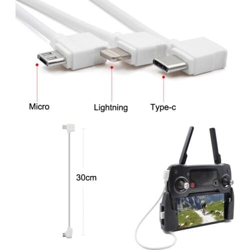 DJI Mavic 2 pro/zoom Control Micro USB Type-c IOS Android OTG smartphone Data Cable Line 30CM For DJI Mavic pro