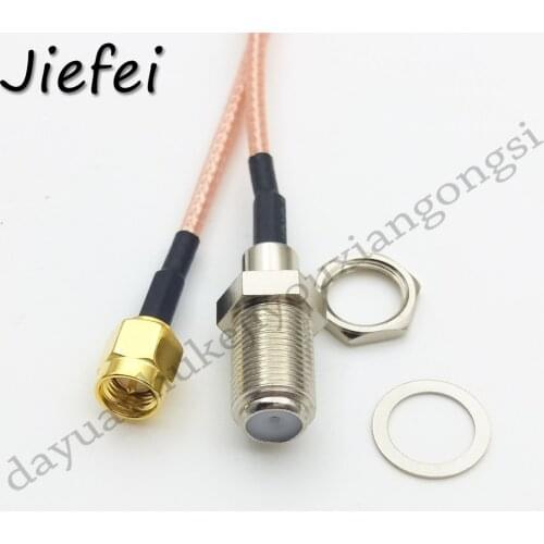 New 100pcs 15cm 20cm 30cm 50cm RG316 cable SMA male to F female pigitail adapter SMA to F RF Connector