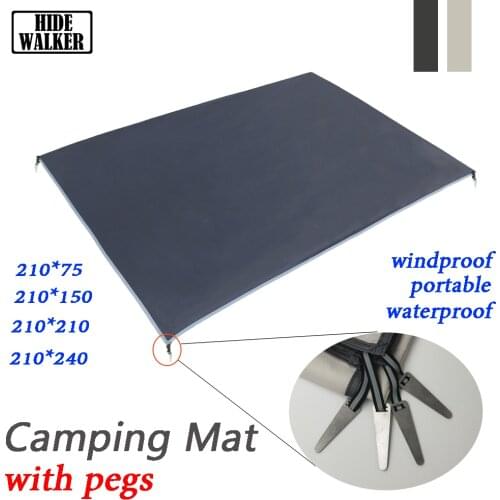 Pocket Picnic Mat with Windproof Nails Folding Stain Resistant Camping Blanket Multi-size Portable Outdoor Waterproof Beach Mat