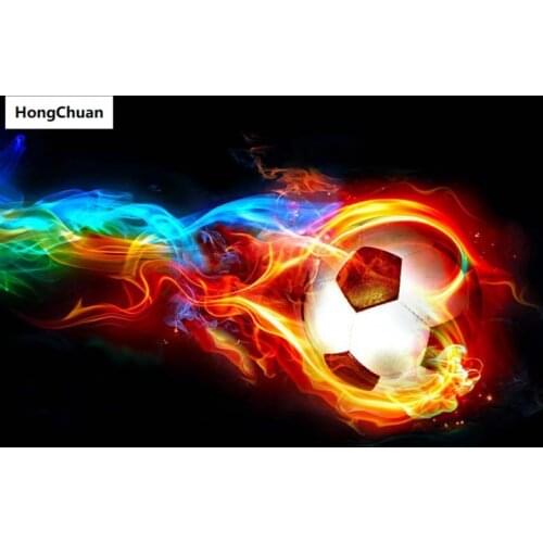 Football Fire Figure Full Square/Round 5D DIY Diamond Painting Crafts Mosaic Embroidery Home Decoration New Year