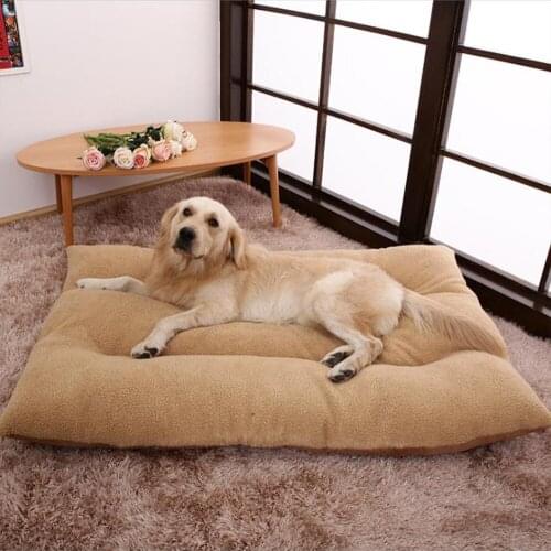 Pet Dog House Bed Mat Soft Warm Cushion Washable Suede Fabric For Large Dog Sleeping Mat Comfortable Wear Resistance Dog Supplie