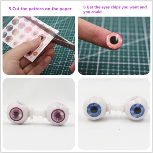 Lot of 9 Doll Eyes Chips Pattern without UV Glue for 12'' Blythe Dolls (J-R)