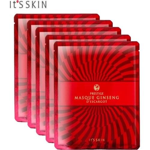 Its skin PRESTIGE Masque Ginseng d'escargot 25ml*5ea Whitening Depth Replenishment Moisturizing Oil-control Anti-Aging Nourish