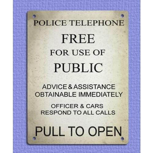 Metal Sign Plaque Vintage Retro Style Police Phonebox Tardis Dr Who
