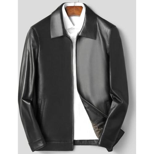 X--5XL Men Sheepskin Soft Leather Jackets 2021 Man Spring Autumn Thin Section Clothes Business Genuine Leather Coat Fashion