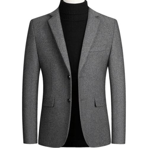 Men Suit New Mens Blazer Wool Thick Men Classic Business Suits Jacket Male Luxurious Slim Blazers