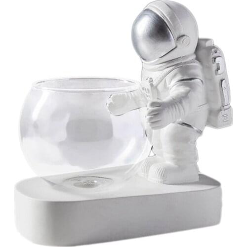 New Glass Vase Resin Ornaments Flower Vases Hydroponics Desktop Decor Vase LED Light Ornaments