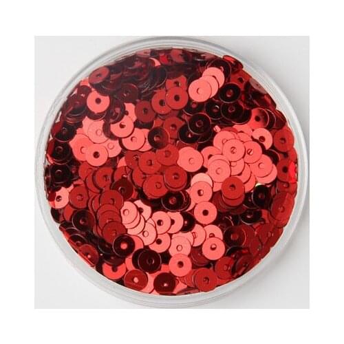 New Arrival-50g 5mm Flat Round Loose Sequins Paillettes Sewing Wedding Craft Good Quality 9# Red Confetti