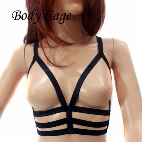 New body cage Women Black cage bra Exotic Apparel Gothic sexy lingerie cosplay lenceria erotica bondage Garters Amazing