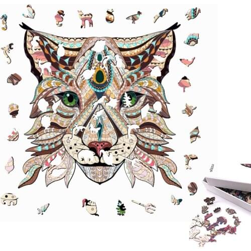 DIY Animal Educational Puzzle Toy For Adults Kids Wooden Jigsaw Room Decoration Stickers