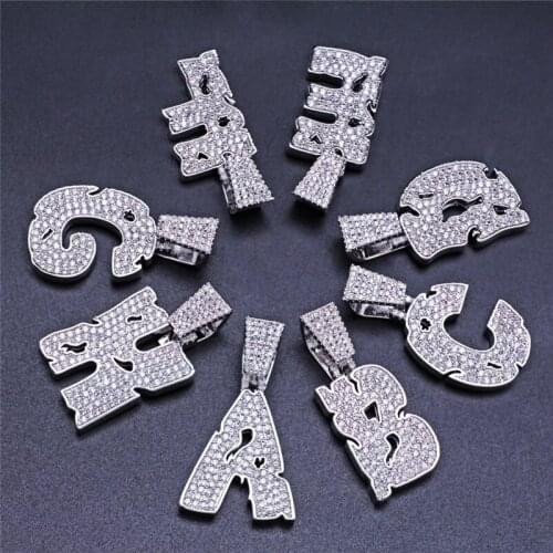 OMYFUN Broken Bubble Letters DIY Custom Jewelry A-Z Letter Pendant Necklace Hot Initial Alphabet Letters Necklace Pendant Bijoux