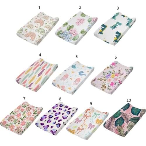 Baby Changing Pad Cover Floral Print Fitted Crib Sheet Infant or Toddler Bed Nursery Unisex Diaper Change Table Sheet