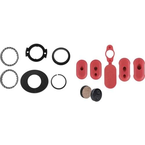 Front Fork Bearing Bowl Rotating Parts for XIAOMI MIJIA M365 M187 & Charge Port Cover Silicone Plug with Brake Pads