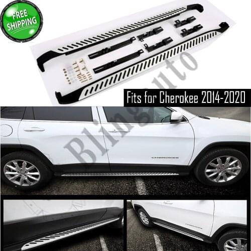 Fits for Jeep Cherokee 2014-2020 2Pcs left right running board side steps nerf bar car pedal side stairs