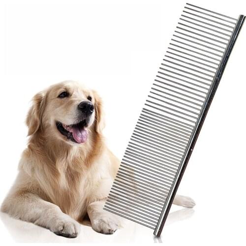 Pet stainless steel comb cleaning hair trimming brush gently removes loose undercoat, pads, tangles and knots for dogs and cats