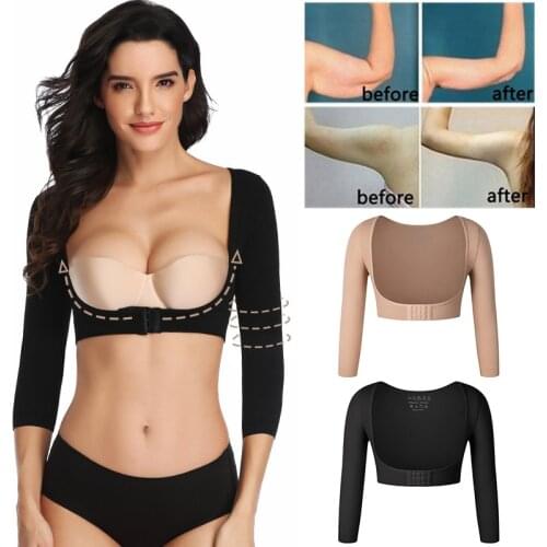 Arm Shaper Slimmer Women Seamless Posture Corrector Shapewear Tops Shoulder Corrective Seamless Compression Sleeves Back Support