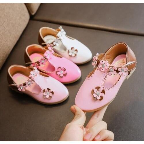Spring Autumn Flowers Girls Shoes Kids Flower wedding Shoes Pu Leather Party Shoes For Children Baby Toddler Flats Designer