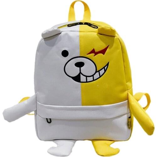 Danganronpa Cosplay Black White bear backpack School Cosplay Bag Accessories Anime canvas bag Danganronpa Cosplay Costume Bag